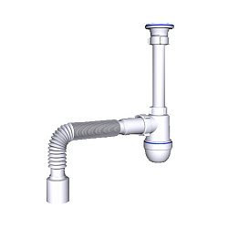  Сифон для умывальника-мойки бутылочный АНИ C0110 1 1/2 с гибкой трубой 50 (421100852) со склада Проконсим в Ростове-на-Дону