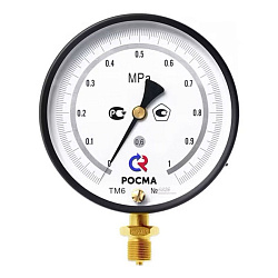  Манометр Росма ТМ-610 РМТИ.00 точных измерений, 150мм, 0-1000кгс/см2, резьба M20x1,5 радиальный, класс точности 0.6 (930091528) со склада Проконсим в Ростове-на-Дону