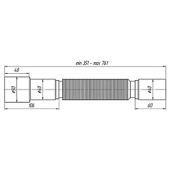 Акция! Гибкая труба АНИ K406 40-40/50, длина 351-761 мм (428100257) со склада Проконсим в Ростове-на-Дону