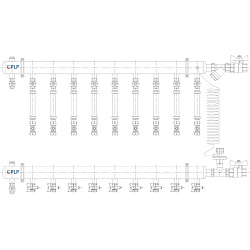  Коллекторный узел на 9 выход. PLP УКЭО-ЭКОНОМ 5-30/25-60кПа Ду50 1'' - 1/2'' Ру10 сталь, подкл. боковое правое (922156059) со склада Проконсим в Ростове-на-Дону