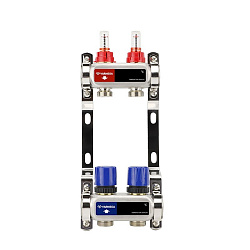  Коллекторная группа из нержавеющей стали DN 25-2 вых. G-3/4'', евроконус, с расходомерами, без дренажного крана и воздухоотводчика, VARMEGA VM15102 (930416000) со склада Проконсим в Ростове-на-Дону