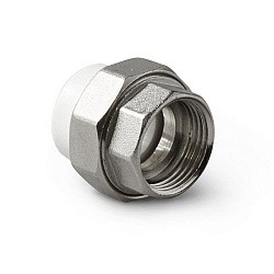  Муфта комбинированная ПП 20-1/2'' PN 25, с накидной гайкой, белая, Pro Aqua PA29008  (251239803) со склада Проконсим в Ростове-на-Дону