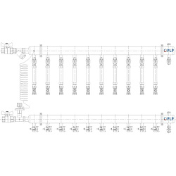  Коллекторный узел на 10 выход. PLP УКЭО-ЭКОНОМ 5-30/25-60кПа Ду50 1'' - 1/2'' Ру10 сталь, подкл. боковое левое (922156050) со склада Проконсим в Ростове-на-Дону